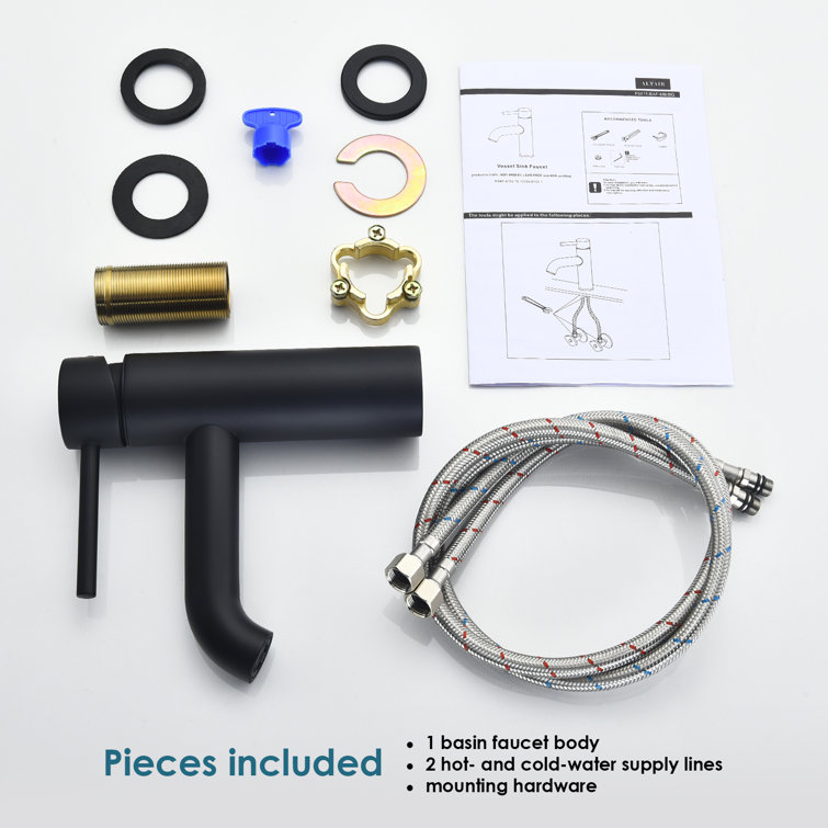 Matte Black Brass Single-Handle Bathroom Faucet