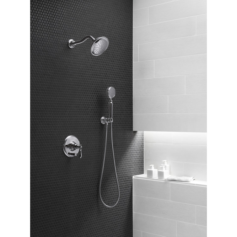 Polished Chrome Wall-Mounted Shower Arm with Flange