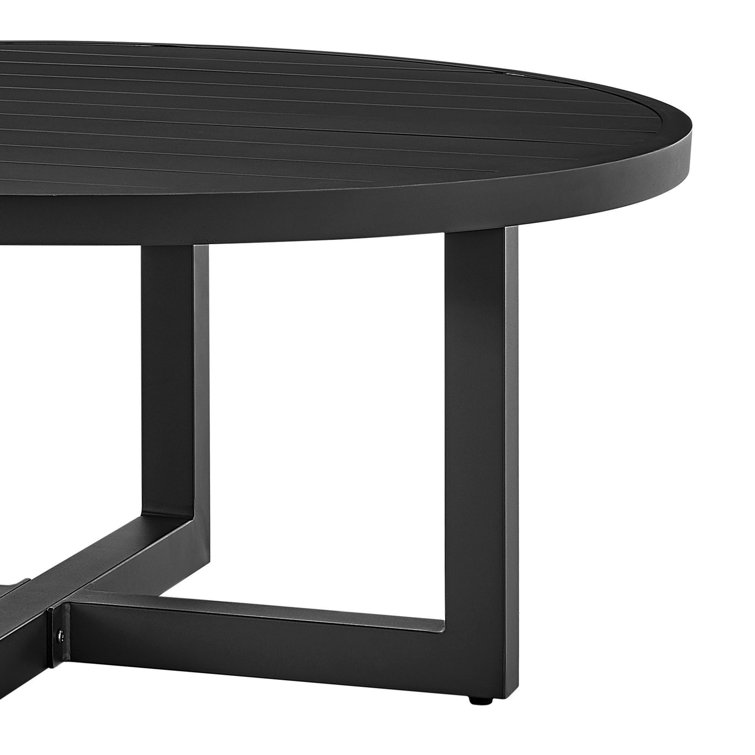 Argiope 42'' Black Aluminum Round Outdoor Coffee Table
