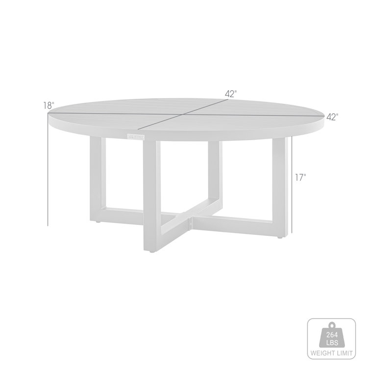 Argiope 42'' Black Aluminum Round Outdoor Coffee Table