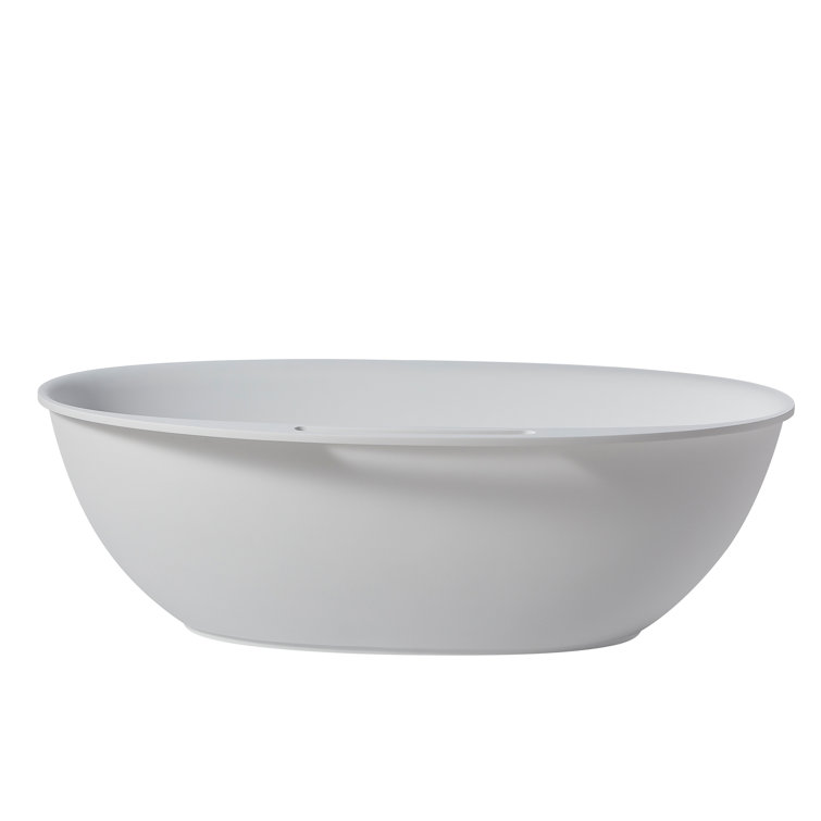 65'' White Fiberglass Freestanding Soaking Bathtub