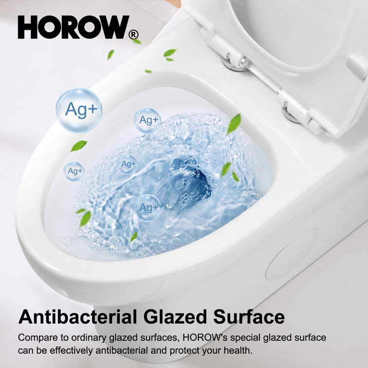 White Ceramic Elongated Dual Flush One-Piece Toilet