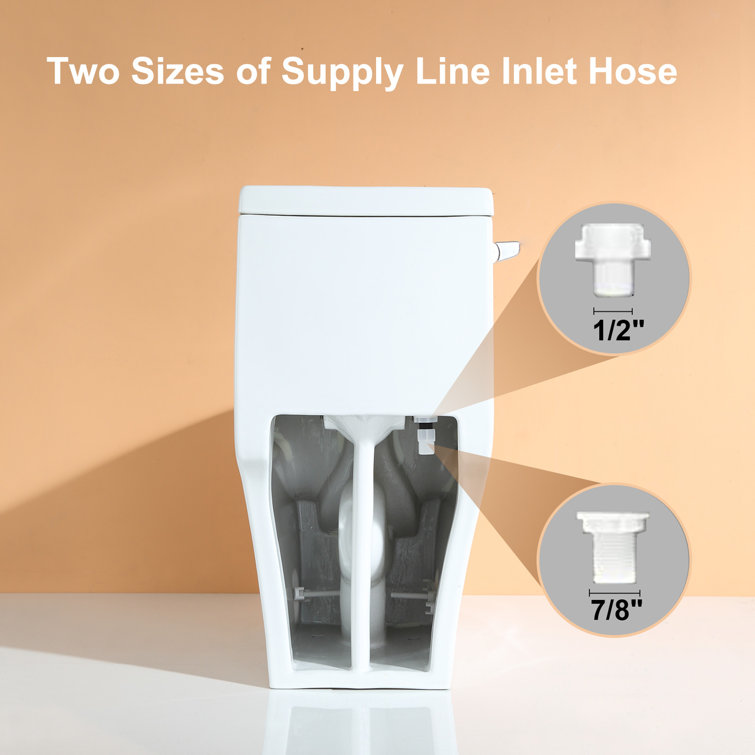 White Ceramic Elongated Dual Flush One-Piece Toilet