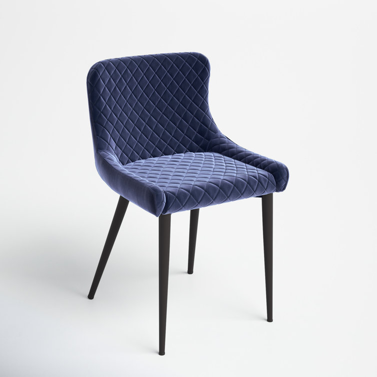 Etta Dark Blue Velvet Tufted Upholstered Side Chair