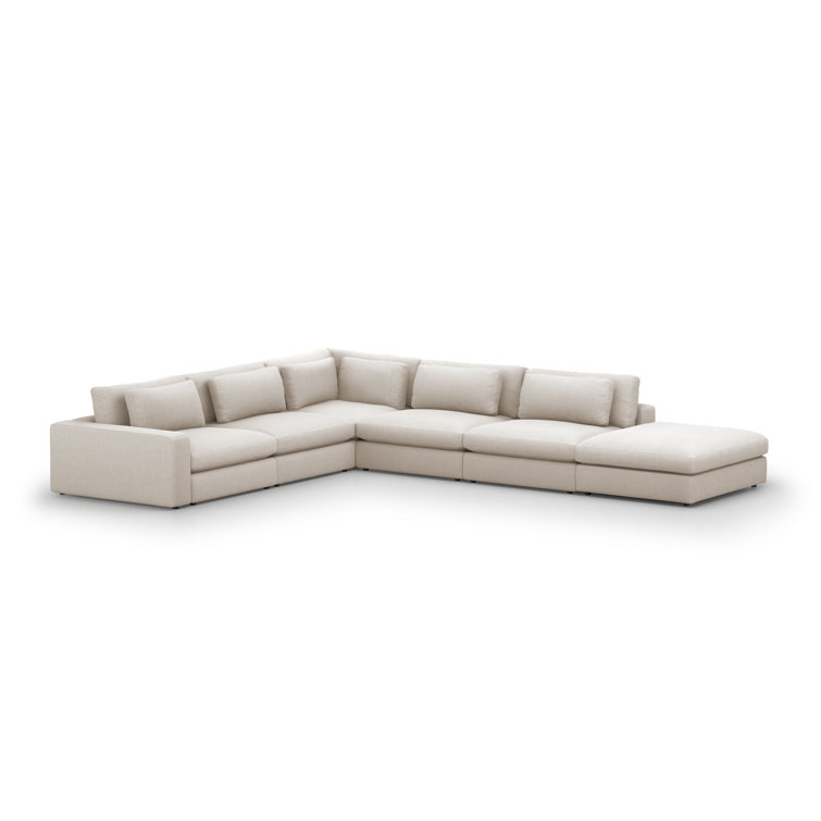 Cresswell Essence Natural 5-Piece Corner Sectional Sofa with Ottoman