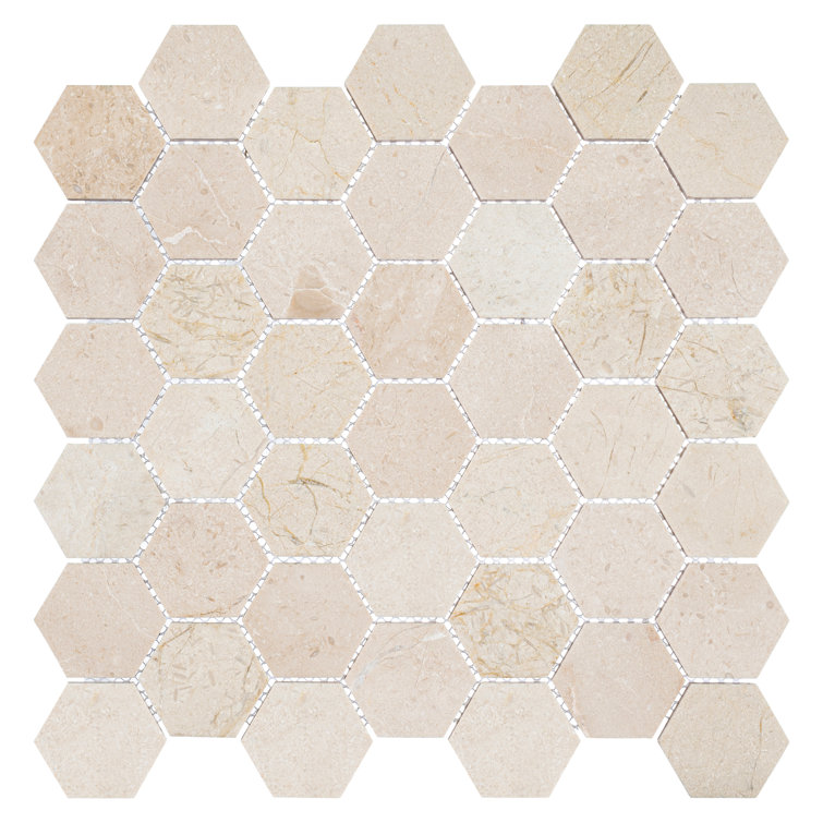 Latte Hexagon Marble Honeycomb Mosaic Tile Sheet