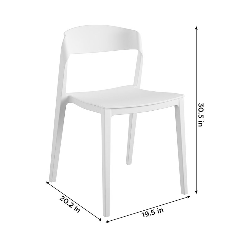 White Resin Armless Stacking Indoor/Outdoor Chair Set