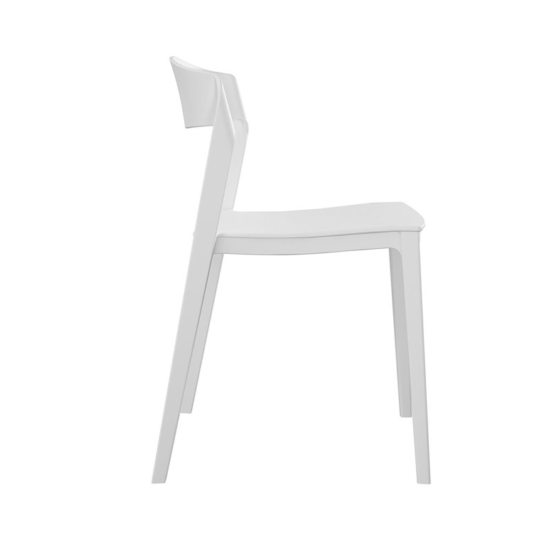 White Resin Armless Stacking Indoor/Outdoor Chair Set