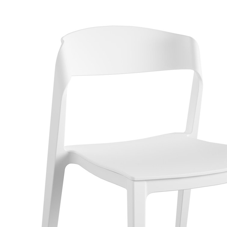 White Resin Armless Stacking Indoor/Outdoor Chair Set