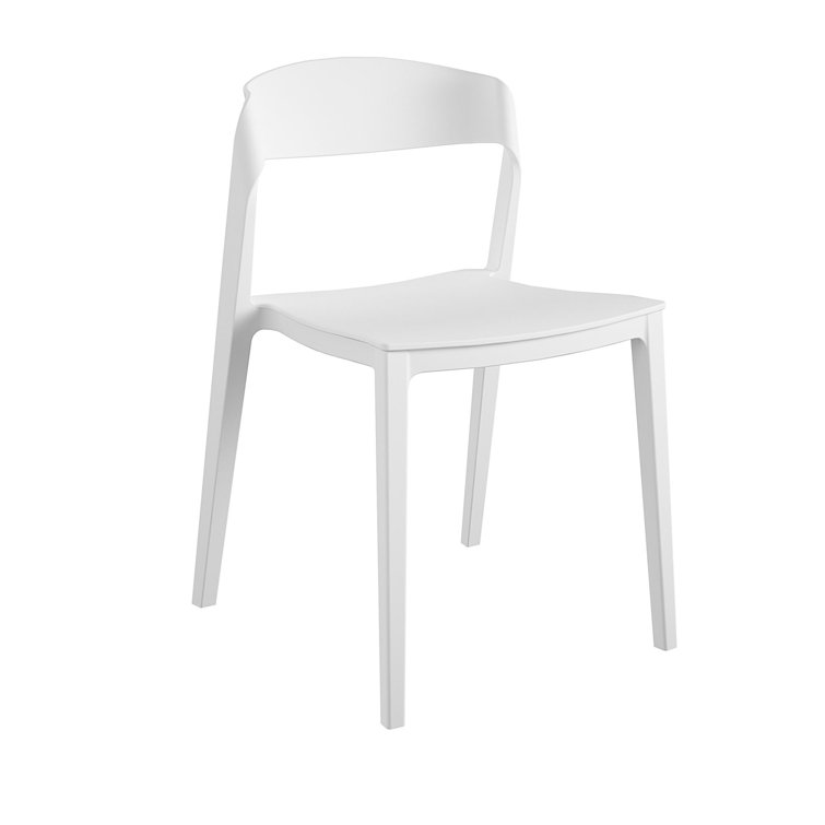 White Resin Armless Stacking Indoor/Outdoor Chair Set