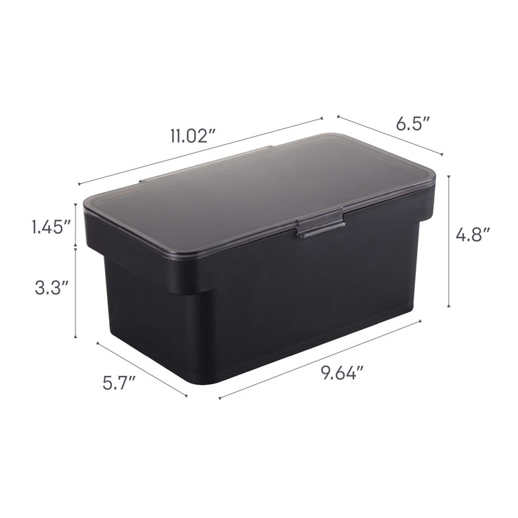 Black Airtight Plastic Pet Food Storage Container, 0.8 Gallon