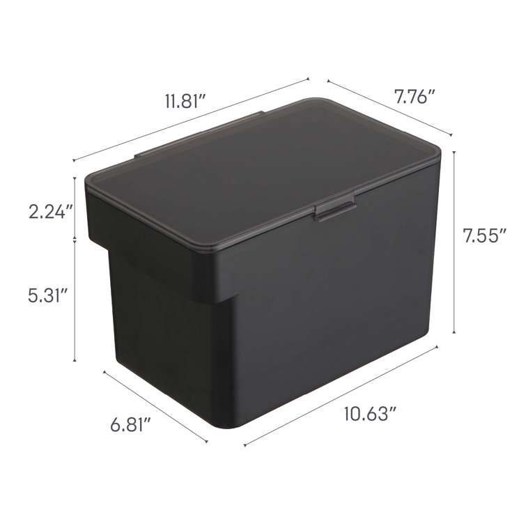 Black Airtight Plastic Pet Food Storage Container, Medium 1.6 Gallons