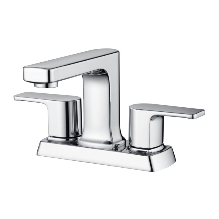Chrome Polished 2-Handle Centerset Bathroom Faucet with Drain Assembly