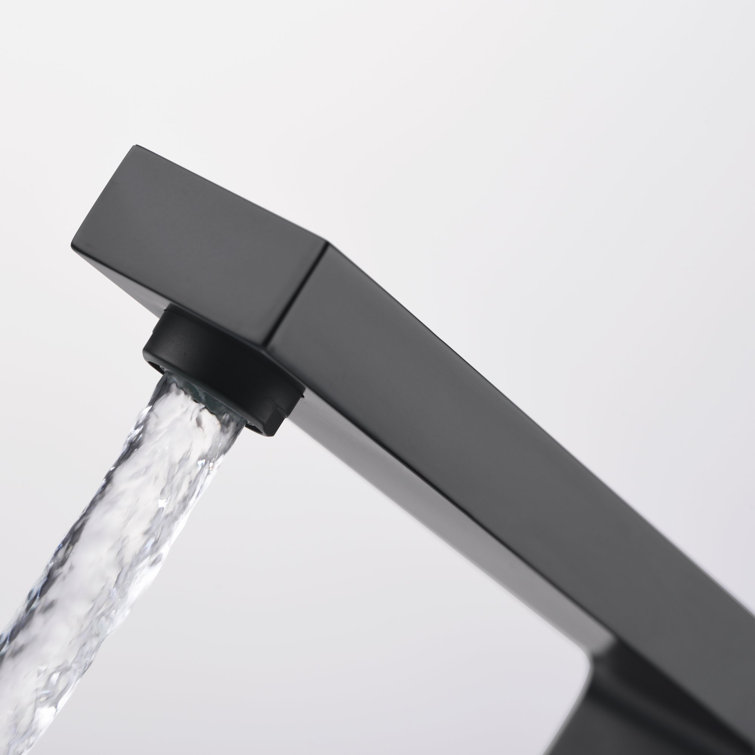 Matte Black Single Handle Deck-Mounted Tub Faucet with Hand Shower