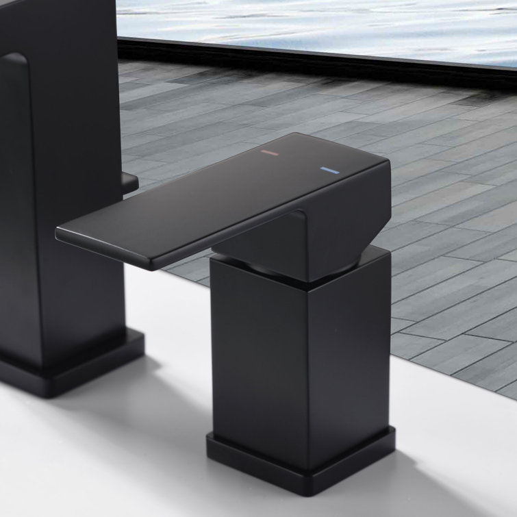 Matte Black Single Handle Deck-Mounted Tub Faucet with Hand Shower