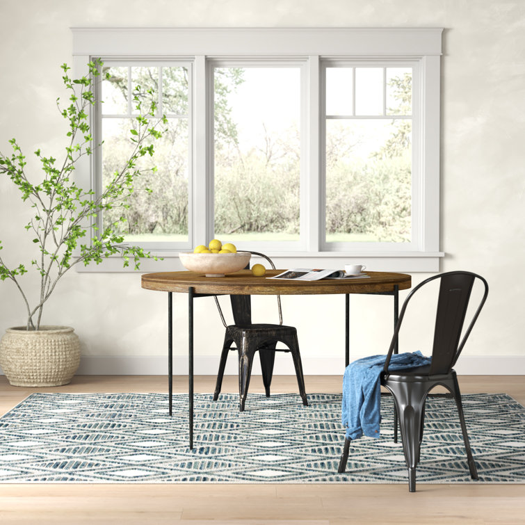 Transitional Bedford 56" Round Extendable Dining Table in Brown Wood
