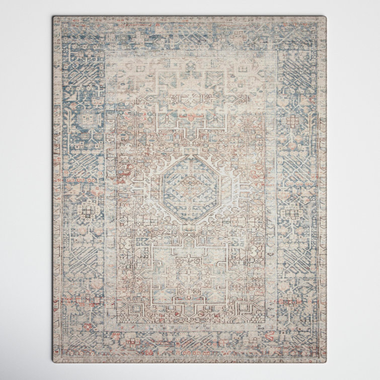 Jules Natural and Ocean Synthetic Oriental Area Rug 2'-3" x 3'-9"