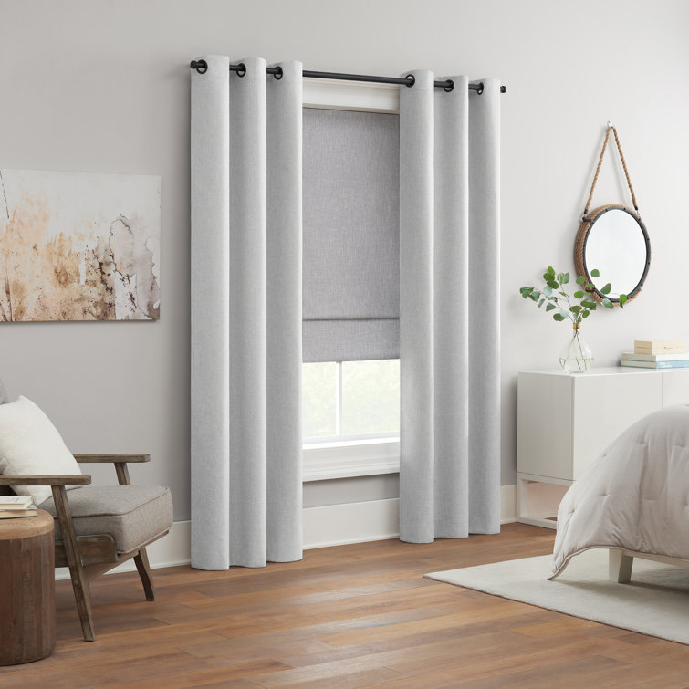Smoke Gray Cordless Blackout Roman Window Shade, 27" x 64"