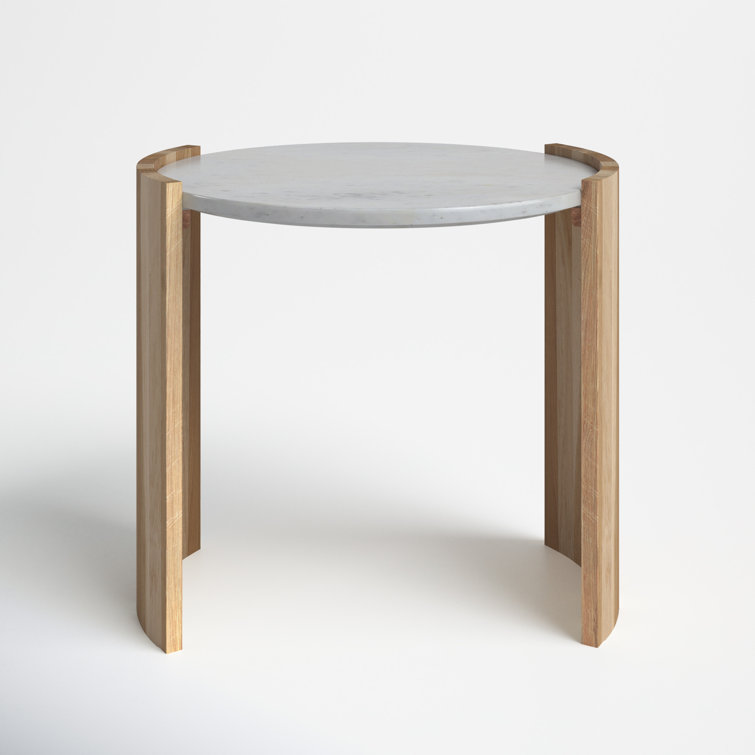 Loreto Marble Top Oak End Table