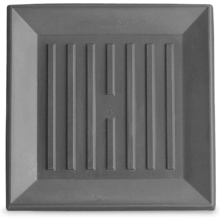 Gray Heavy-Duty Square Plant Saucer, 16.5 Inch