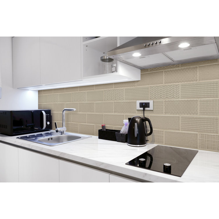 Warm Concrete 3D Patterned Glossy Ceramic Subway Tile