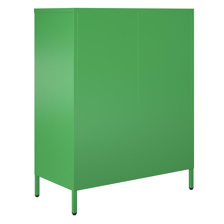 Kelly Green Metal Locker Style Bathroom Cabinet with Adjustable Shelves