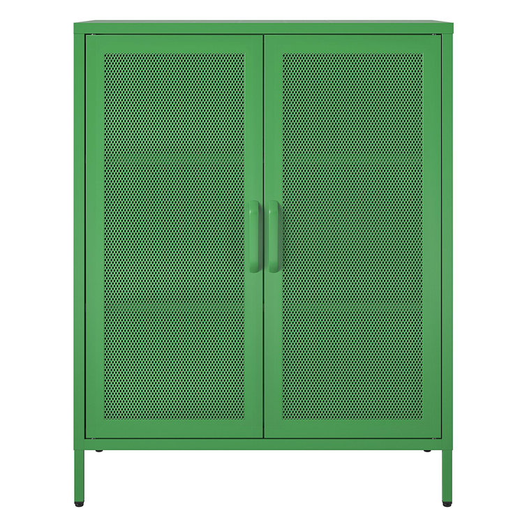 Kelly Green Metal Locker Style Bathroom Cabinet with Adjustable Shelves