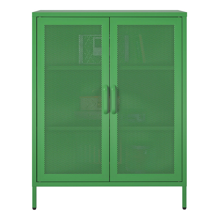 Kelly Green Metal Locker Style Bathroom Cabinet with Adjustable Shelves