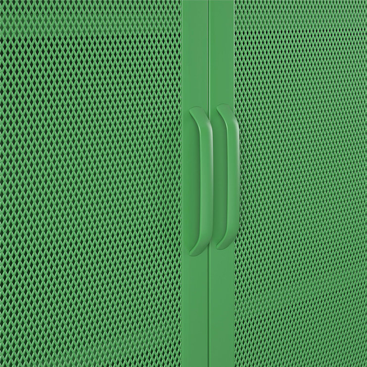 Kelly Green Metal Locker Style Bathroom Cabinet with Adjustable Shelves