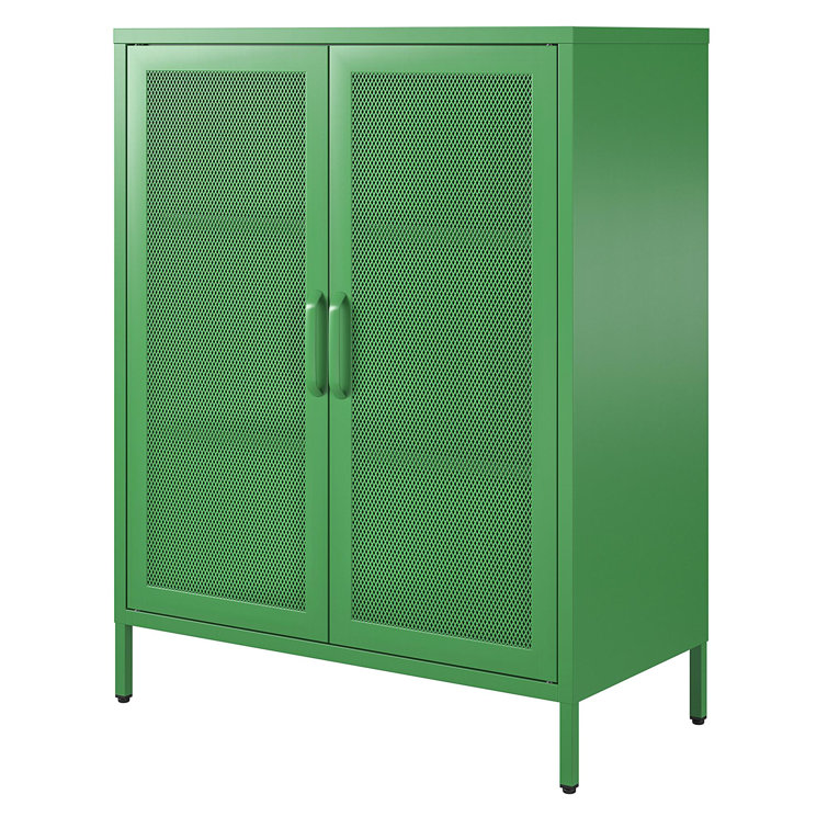 Kelly Green Metal Locker Style Bathroom Cabinet with Adjustable Shelves