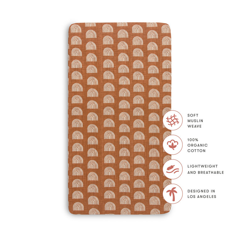 Terracotta Rainbow Organic Cotton Toddler Crib Sheet
