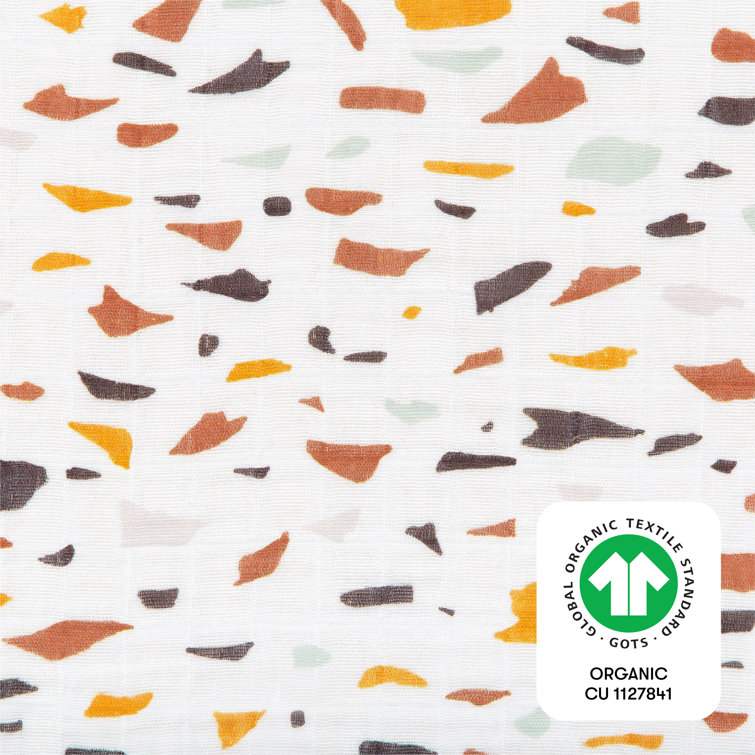 Terrazzo Organic Cotton Muslin Crib Sheet for Toddler Girls