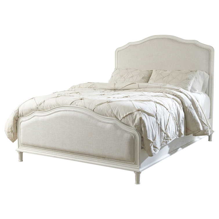 Amity King-Size Whitewash Oak Bed with Upholstered Headboard
