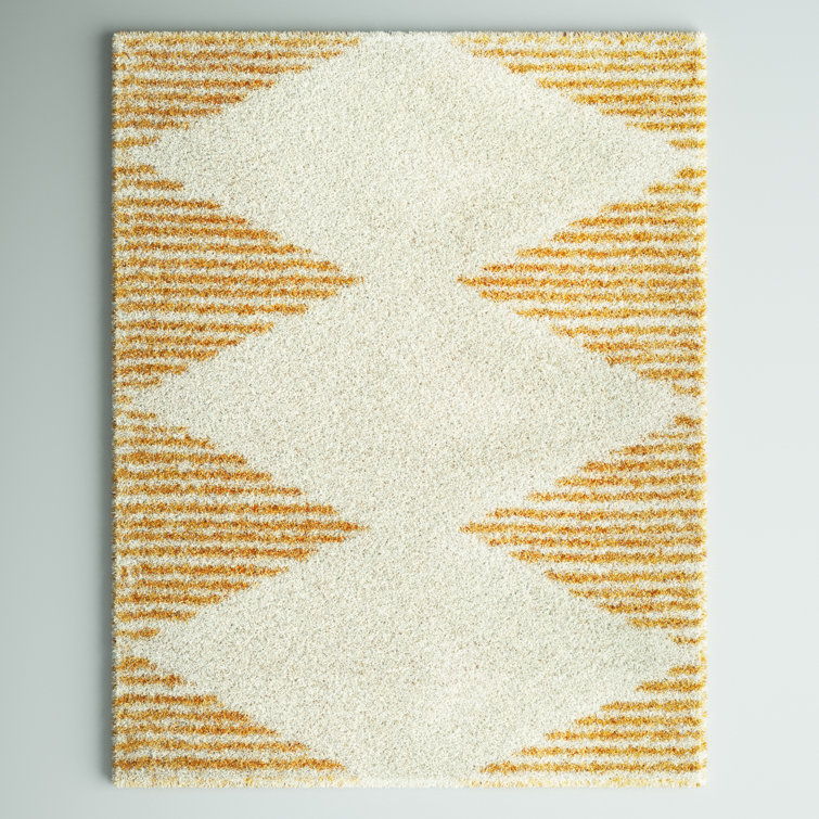 Sundance Striped Shag Area Rug 5' x 7' Orange Synthetic