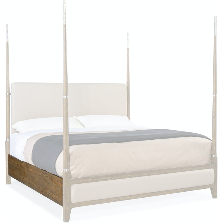 Chapman Taupe Upholstered California King Four Poster Bed