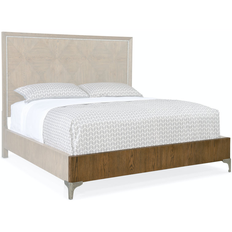 Sorrel Diamond-Patterned California King Bed with Metal Inlay