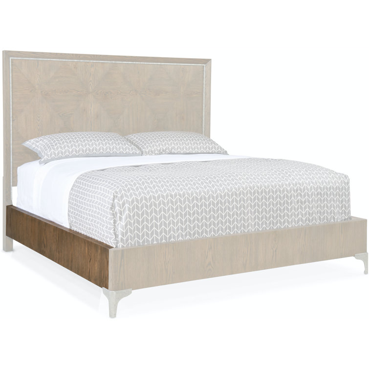 Sorrel Diamond-Patterned California King Bed with Metal Inlay