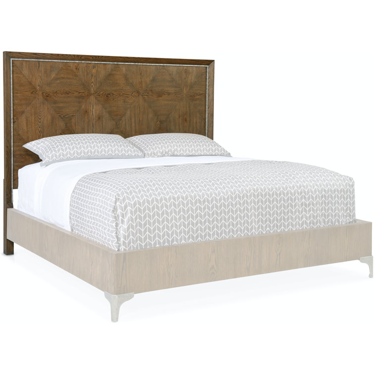 Sorrel Diamond-Patterned California King Bed with Metal Inlay
