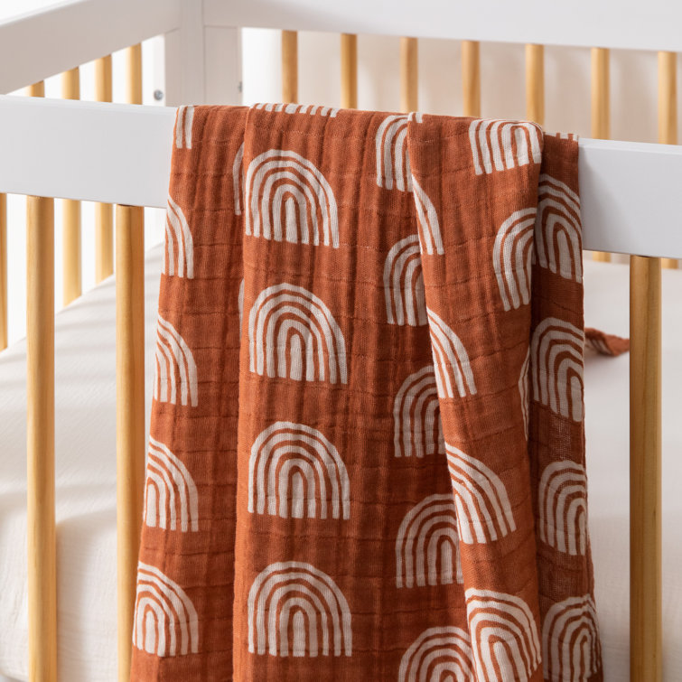 Terracotta Rainbow Organic Cotton Muslin Swaddle Blanket