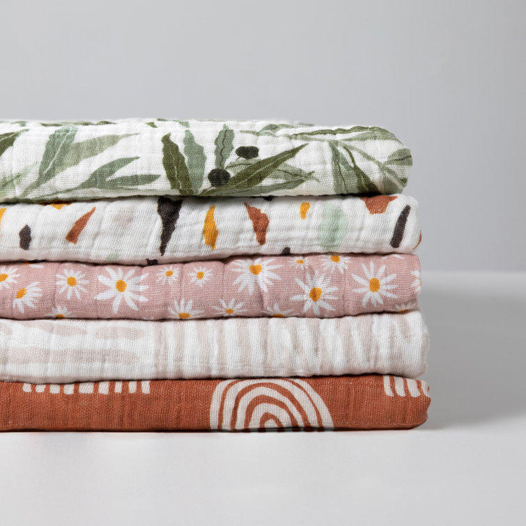 Terracotta Rainbow Organic Cotton Muslin Swaddle Blanket