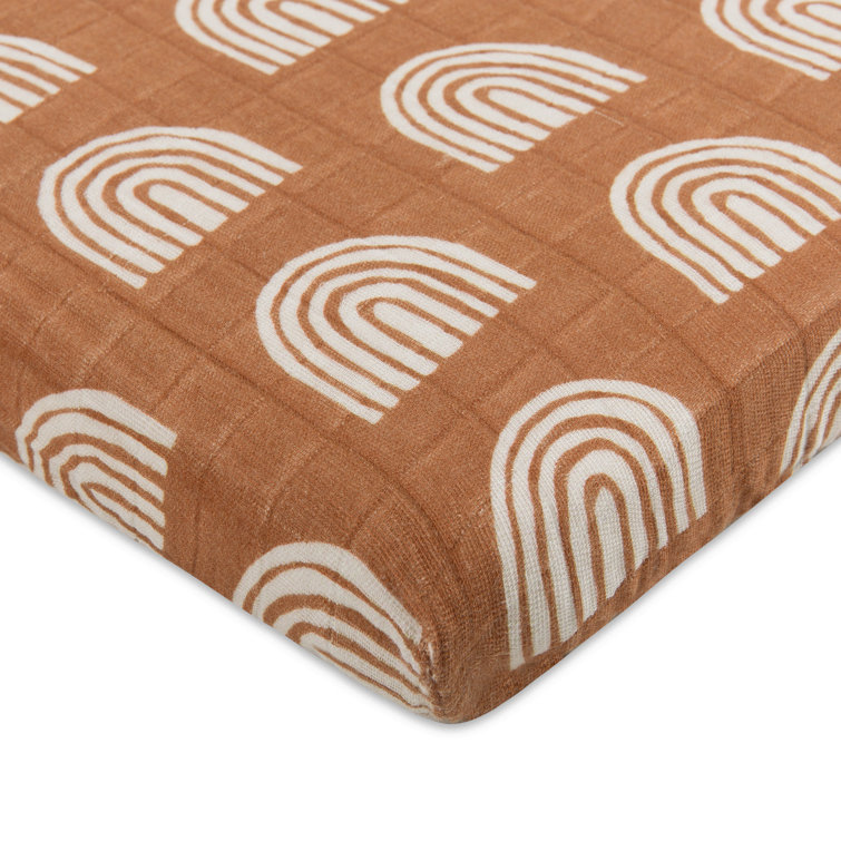 Terracotta Rainbow Organic Cotton Baby Girls' Midi Crib Sheet