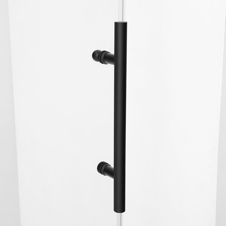 60" x 58" Matte Black Frameless Sliding Tub Door