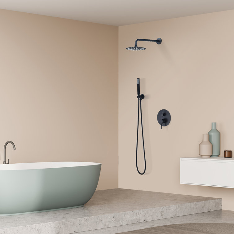 Matte Black Stainless Steel Multi-Head Rain Shower System