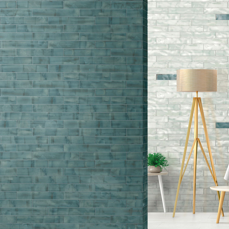 Uno 3" x 16" Blue Glazed Porcelain Subway Tile
