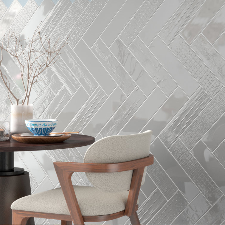 Perfecto Mirabella 4" x 16" Gray Glazed Ceramic Subway Tile