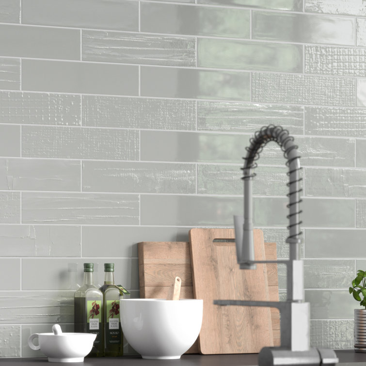 Perfecto Mirabella 4" x 16" Gray Glazed Ceramic Subway Tile