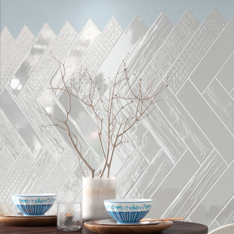 Perfecto Mirabella 4" x 16" Gray Glazed Ceramic Subway Tile