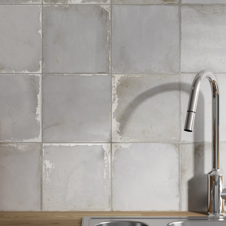 Poise 8" Matte White Porcelain Tile for Kitchen and Bathroom