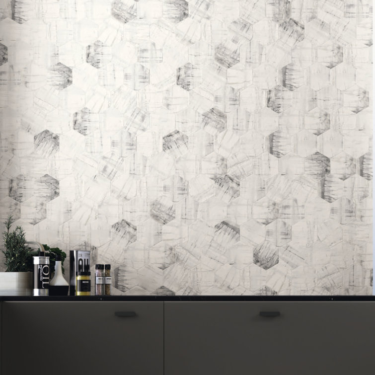 Homage 5" White Glazed Hexagonal Porcelain Tile