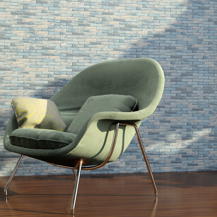 Dorian 1x4 Blue and Gray Glass Brick Joint Mosaic Tile